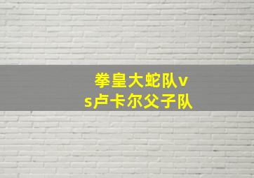 拳皇大蛇队vs卢卡尔父子队