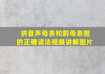 拼音声母表和韵母表图的正确读法视频讲解图片