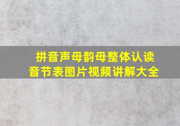 拼音声母韵母整体认读音节表图片视频讲解大全