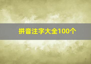 拼音注字大全100个