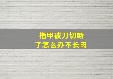 指甲被刀切断了怎么办不长肉