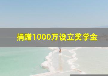 捐赠1000万设立奖学金