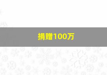 捐赠100万