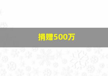 捐赠500万