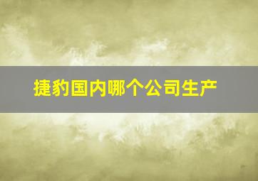 捷豹国内哪个公司生产