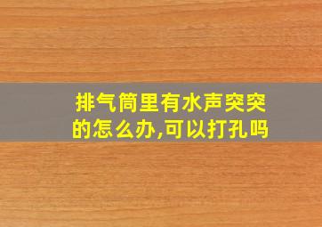 排气筒里有水声突突的怎么办,可以打孔吗