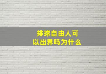 排球自由人可以出界吗为什么