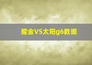 掘金VS太阳g6数据