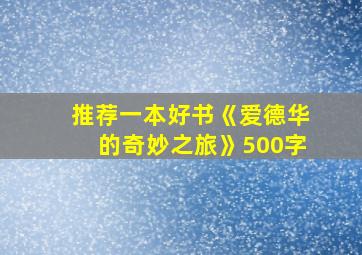 推荐一本好书《爱德华的奇妙之旅》500字