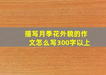 描写月季花外貌的作文怎么写300字以上