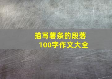 描写薯条的段落100字作文大全