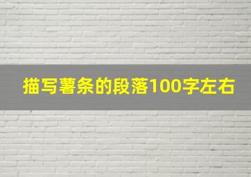 描写薯条的段落100字左右