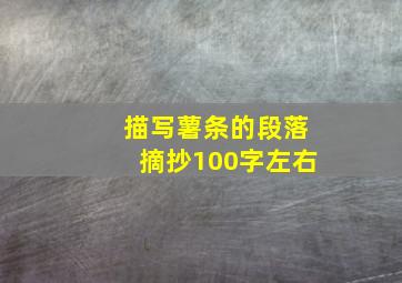 描写薯条的段落摘抄100字左右