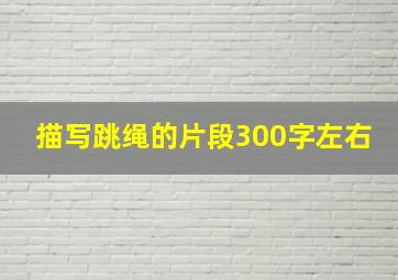 描写跳绳的片段300字左右