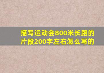 描写运动会800米长跑的片段200字左右怎么写的