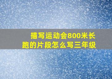 描写运动会800米长跑的片段怎么写三年级