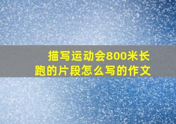 描写运动会800米长跑的片段怎么写的作文