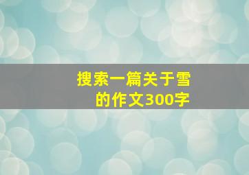 搜索一篇关于雪的作文300字