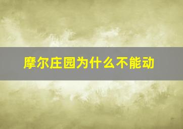 摩尔庄园为什么不能动