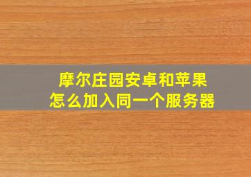 摩尔庄园安卓和苹果怎么加入同一个服务器