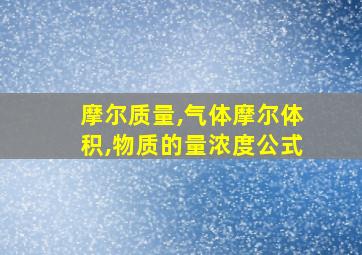 摩尔质量,气体摩尔体积,物质的量浓度公式