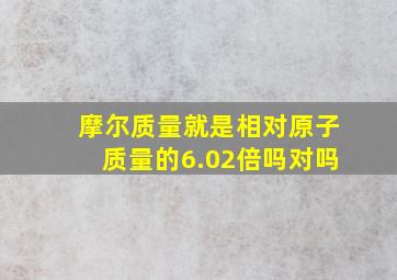 摩尔质量就是相对原子质量的6.02倍吗对吗