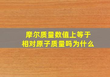 摩尔质量数值上等于相对原子质量吗为什么