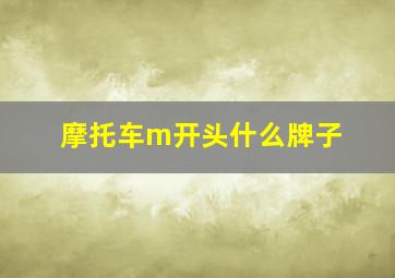 摩托车m开头什么牌子