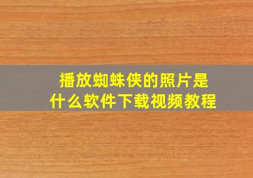 播放蜘蛛侠的照片是什么软件下载视频教程