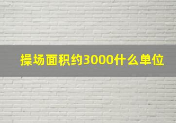 操场面积约3000什么单位