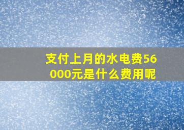 支付上月的水电费56000元是什么费用呢