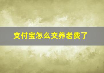 支付宝怎么交养老费了