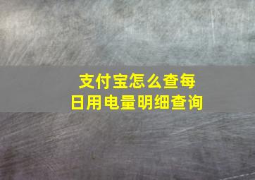 支付宝怎么查每日用电量明细查询