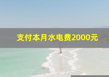 支付本月水电费2000元