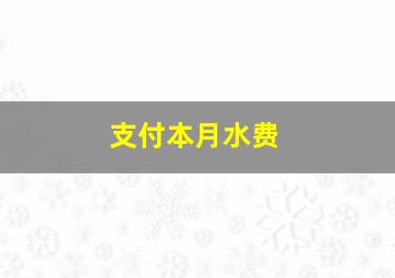 支付本月水费