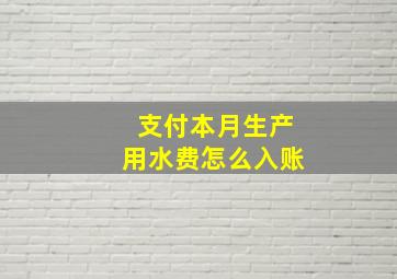 支付本月生产用水费怎么入账