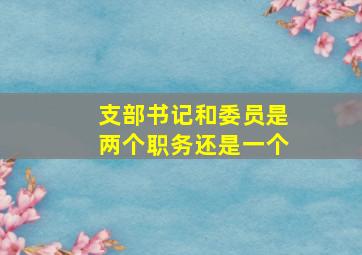 支部书记和委员是两个职务还是一个