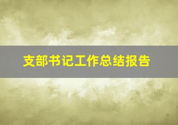 支部书记工作总结报告