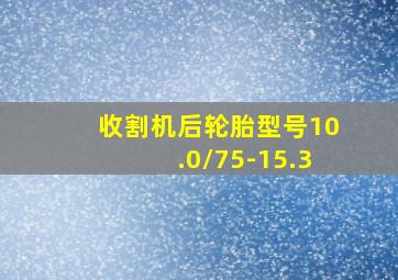 收割机后轮胎型号10.0/75-15.3