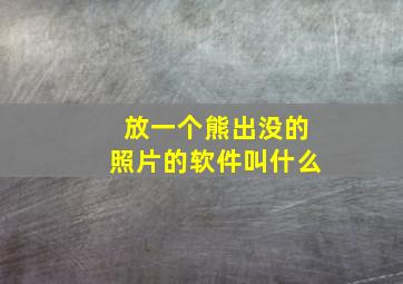 放一个熊出没的照片的软件叫什么