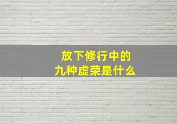 放下修行中的九种虚荣是什么