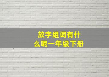 放字组词有什么呢一年级下册