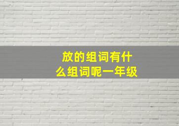 放的组词有什么组词呢一年级