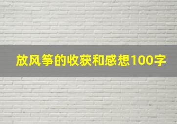 放风筝的收获和感想100字