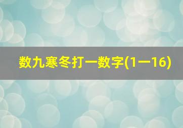 数九寒冬打一数字(1一16)