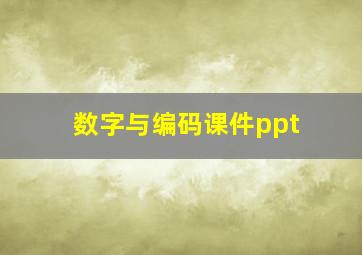 数字与编码课件ppt