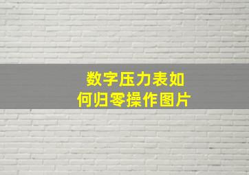 数字压力表如何归零操作图片