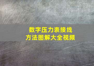 数字压力表接线方法图解大全视频