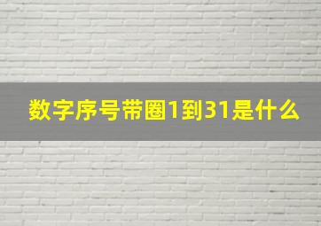 数字序号带圈1到31是什么