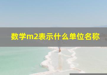 数学m2表示什么单位名称